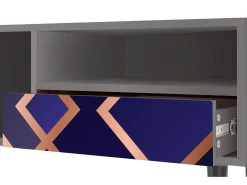 Móvel De Tv| Mueble de TV - 115х59х48 cm - T3 - Aquamarine Getsby, Cinza Cinzento