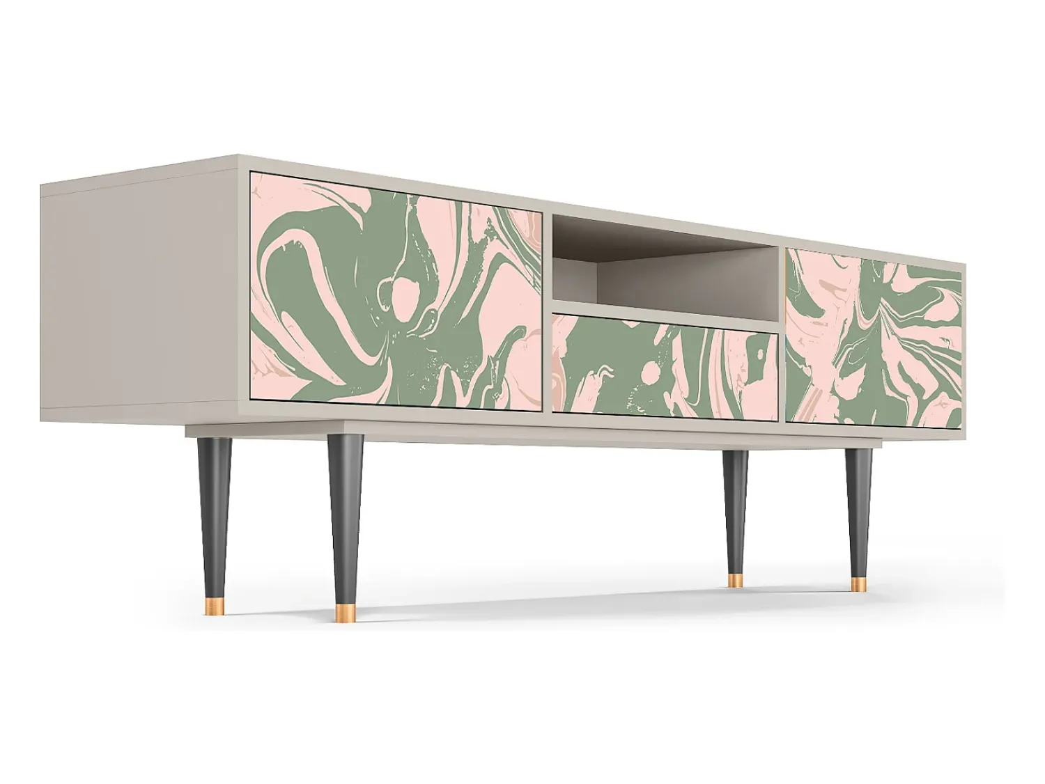 Móvel De Tv| Mueble de TV - 170х59х41 cm - T6 - Aquarelle, Areia Bege