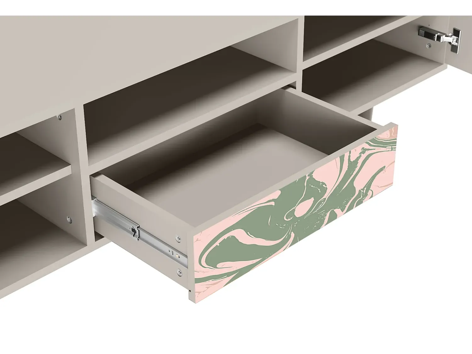 Móvel De Tv| Mueble de TV - 170х59х41 cm - T6 - Aquarelle, Areia Bege