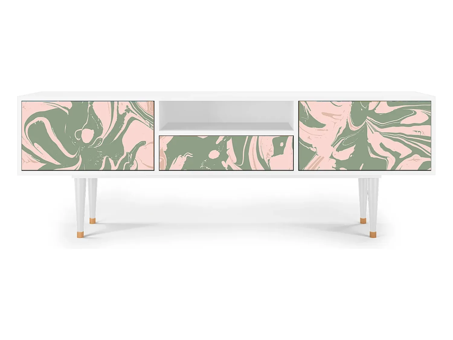 Móvel De Tv* Mueble de TV - 170х59х41 cm - T6 - Aquarelle, Branco Bege