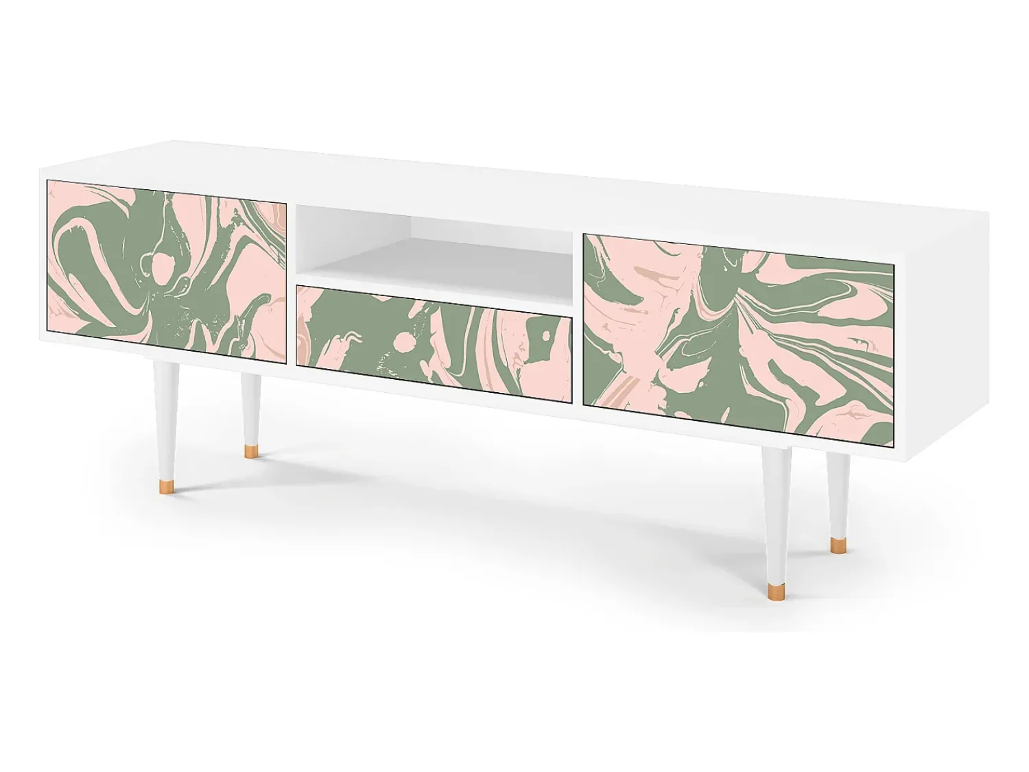 Móvel De Tv* Mueble de TV - 170х59х41 cm - T6 - Aquarelle, Branco Bege