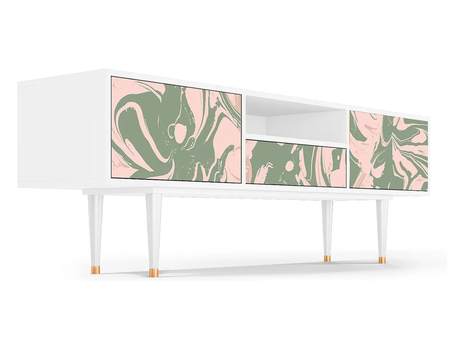 Móvel De Tv* Mueble de TV - 170х59х41 cm - T6 - Aquarelle, Branco Bege