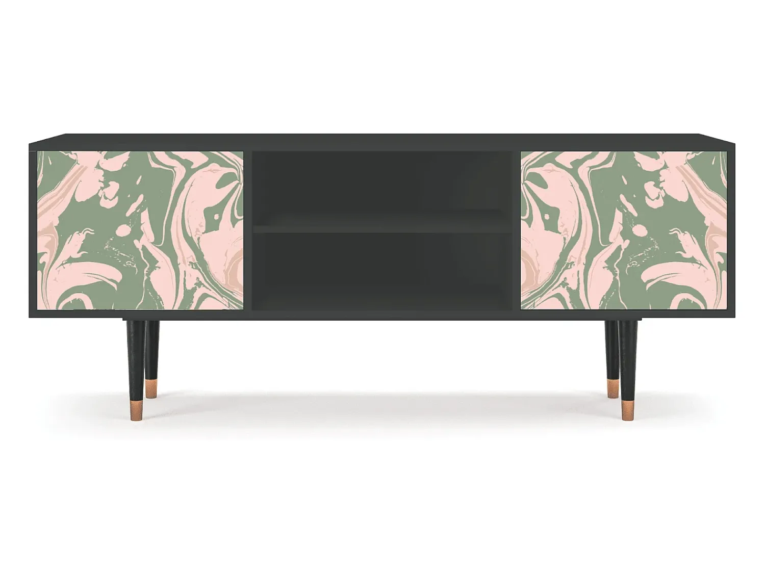 Móvel De Tv* Mueble de TV - 170х69х48 cm - T2 - Aquarelle, Antracite Cinza antracite