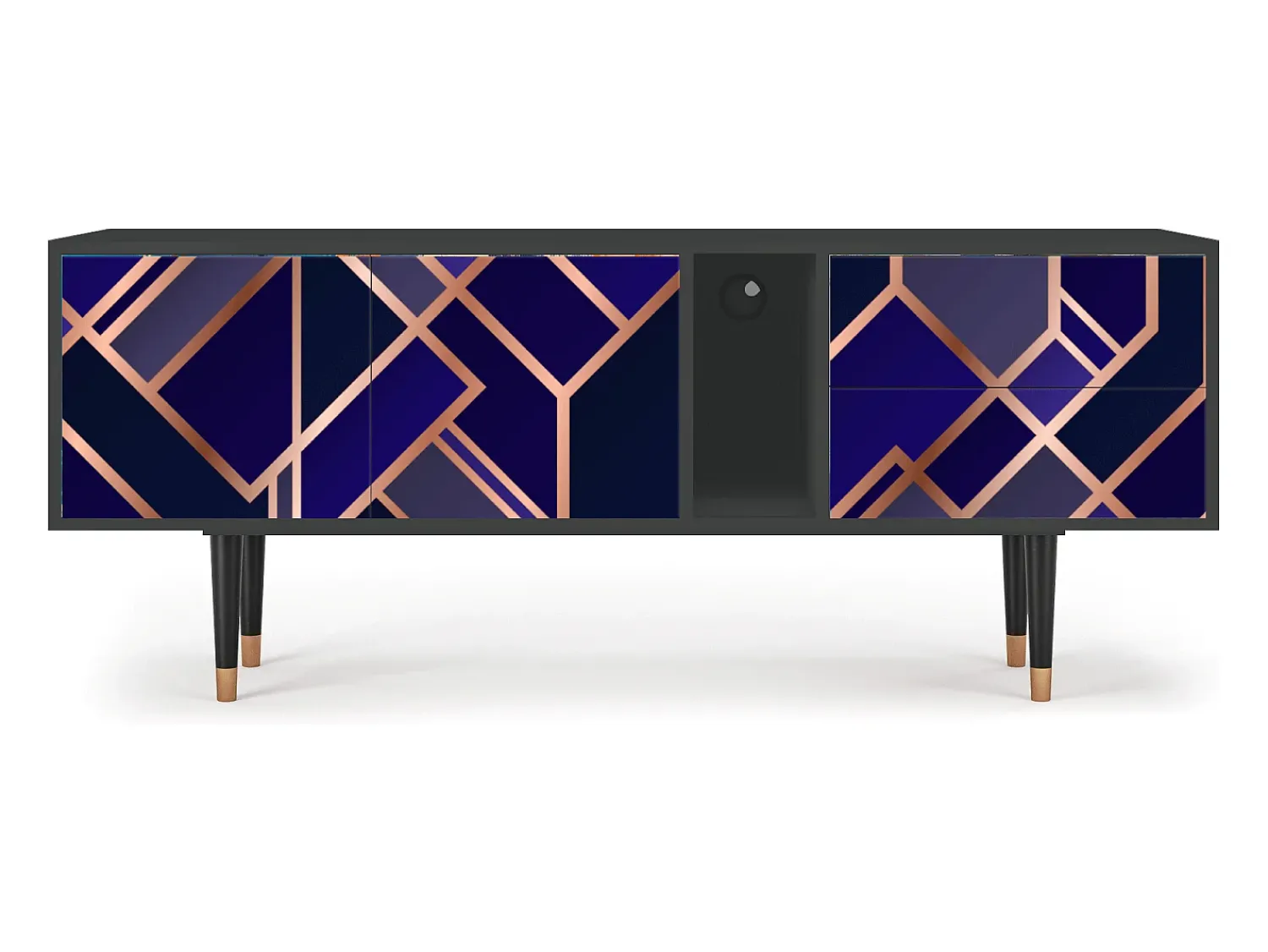 Mueble de TV - 170х69х48 cm - T1 - Aquamarine Getsby, Antracite^ Móvel De Tv