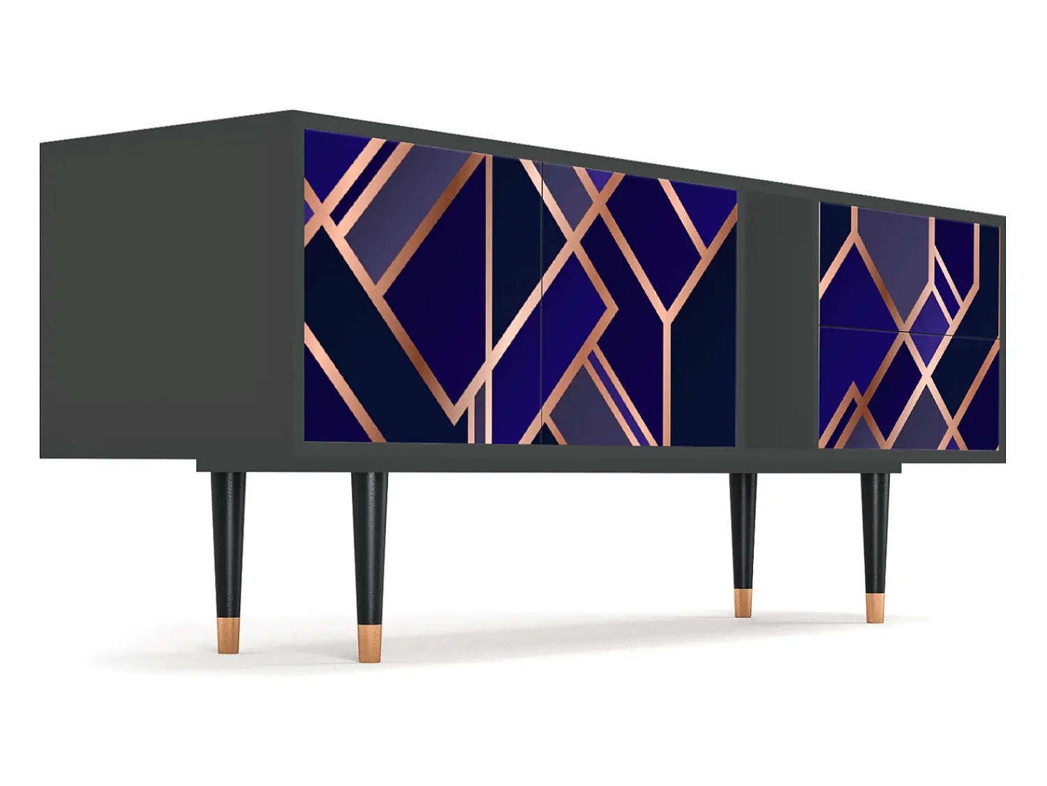 Mueble de TV - 170х69х48 cm - T1 - Aquamarine Getsby, Antracite^ Móvel De Tv