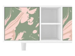 Mueble de TV - 150х69х41 cm - T5 - Aquarelle, Branco^ Móvel De Tv