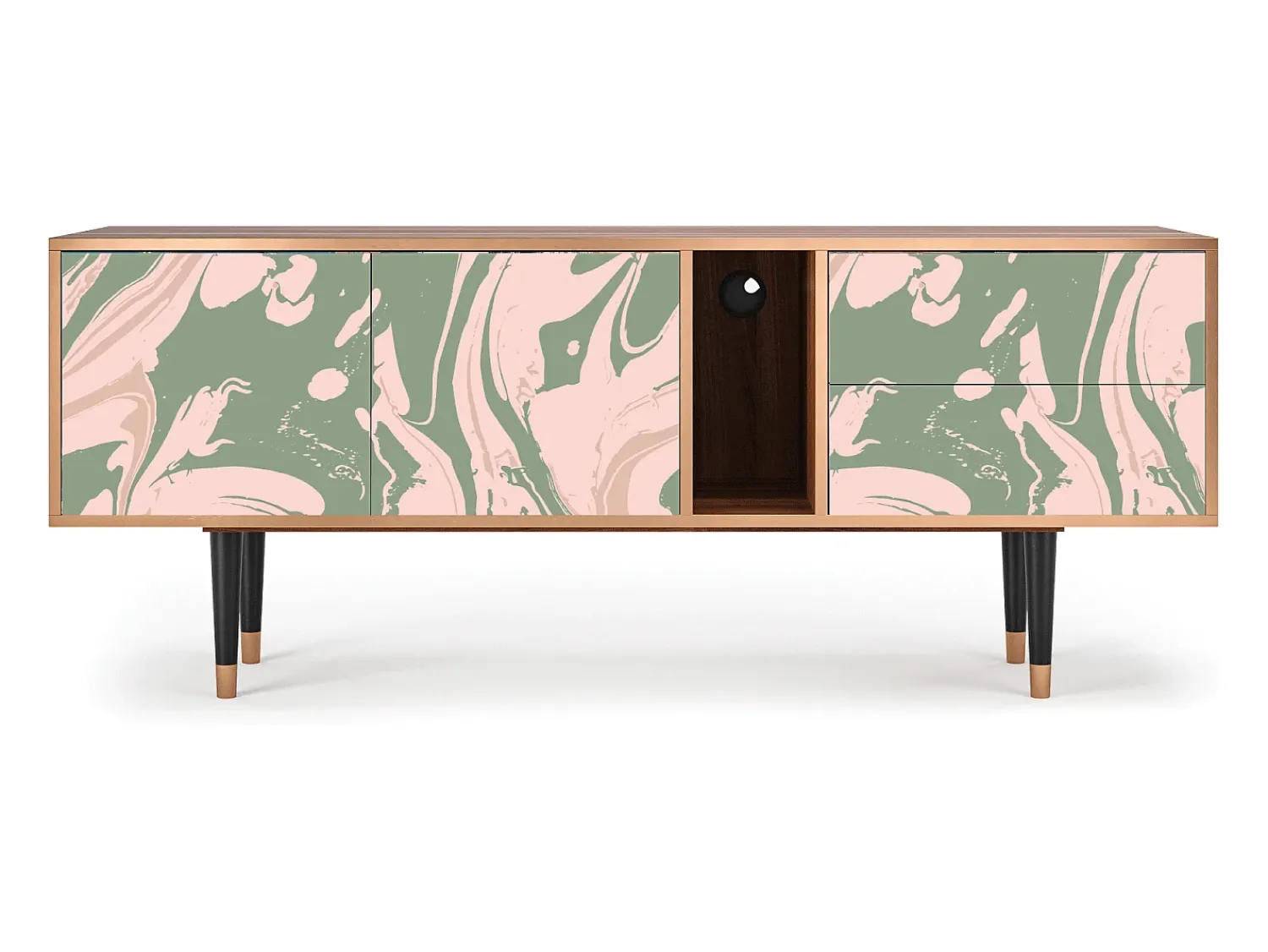 Móvel De Tv* Mueble de TV - 170х69х48 cm - T1 - Aquarelle, Nogueira Castanho