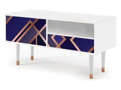 Móvel De Tv| Mueble de TV - 115х59х48 cm - T3 - Aquamarine Getsby, Branco Bege