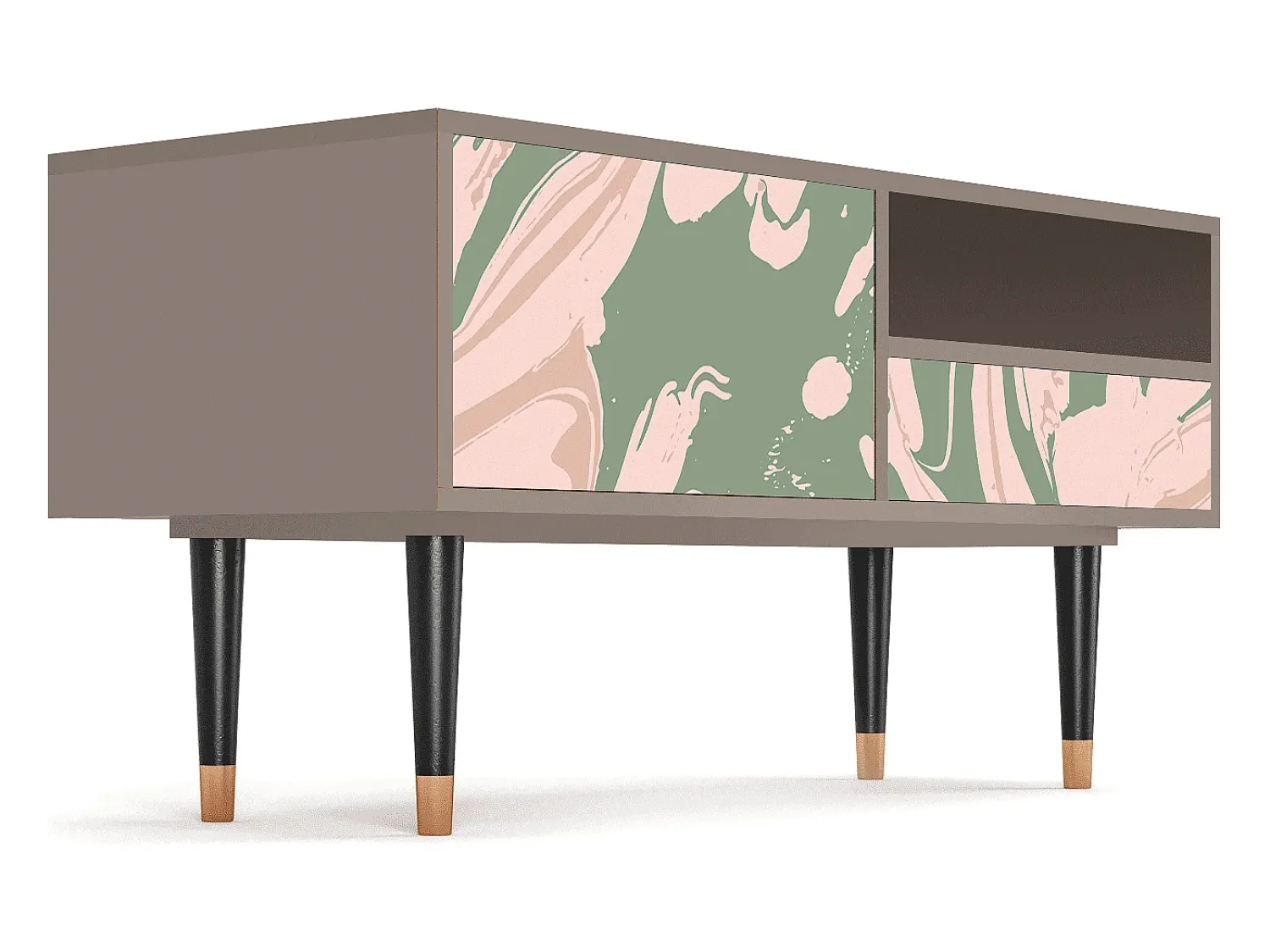 Móvel De Tv| Mueble de TV - 115х59х48 cm - T3 - Aquarelle, Latte Bege