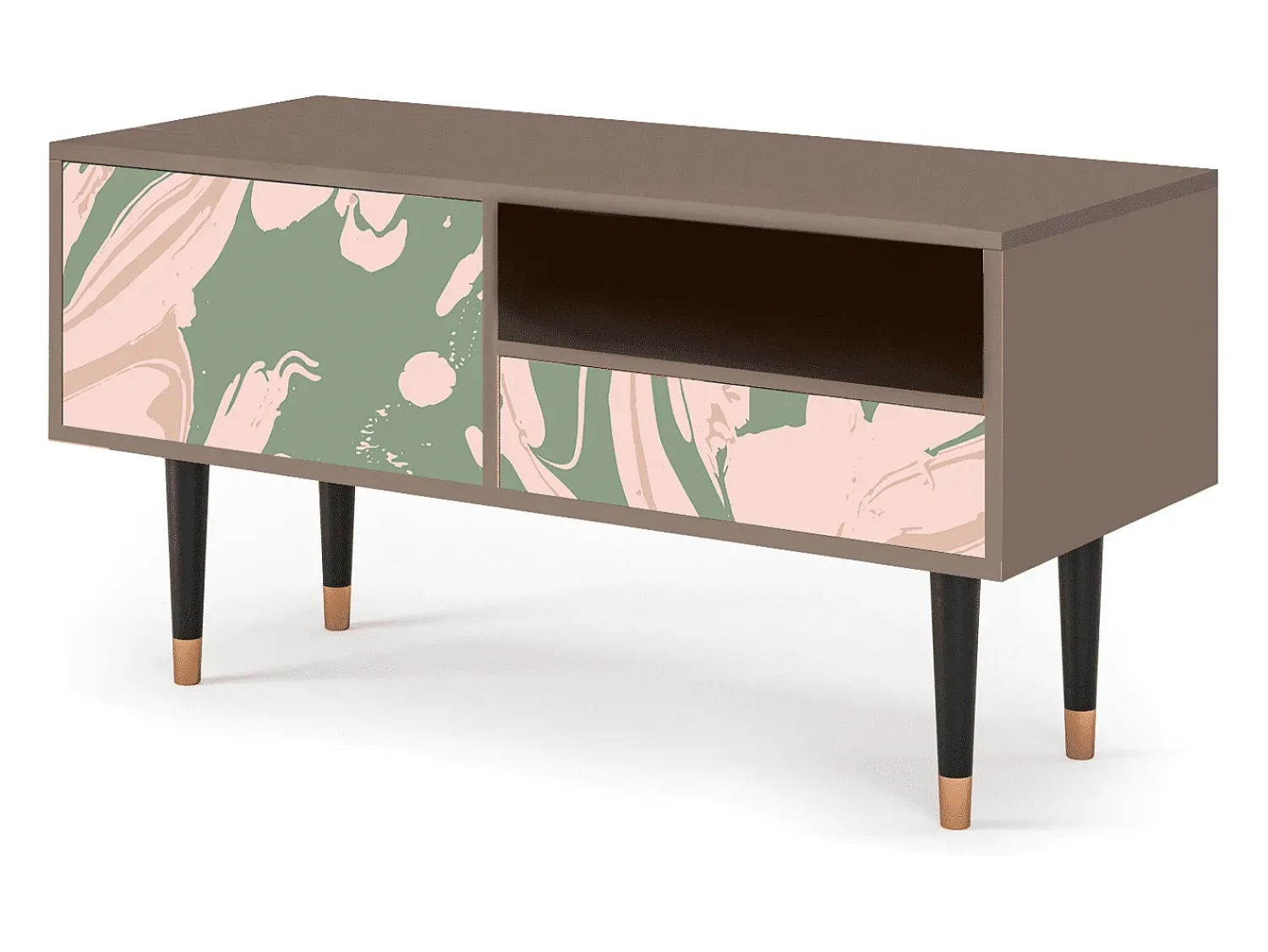 Móvel De Tv| Mueble de TV - 115х59х48 cm - T3 - Aquarelle, Latte Bege