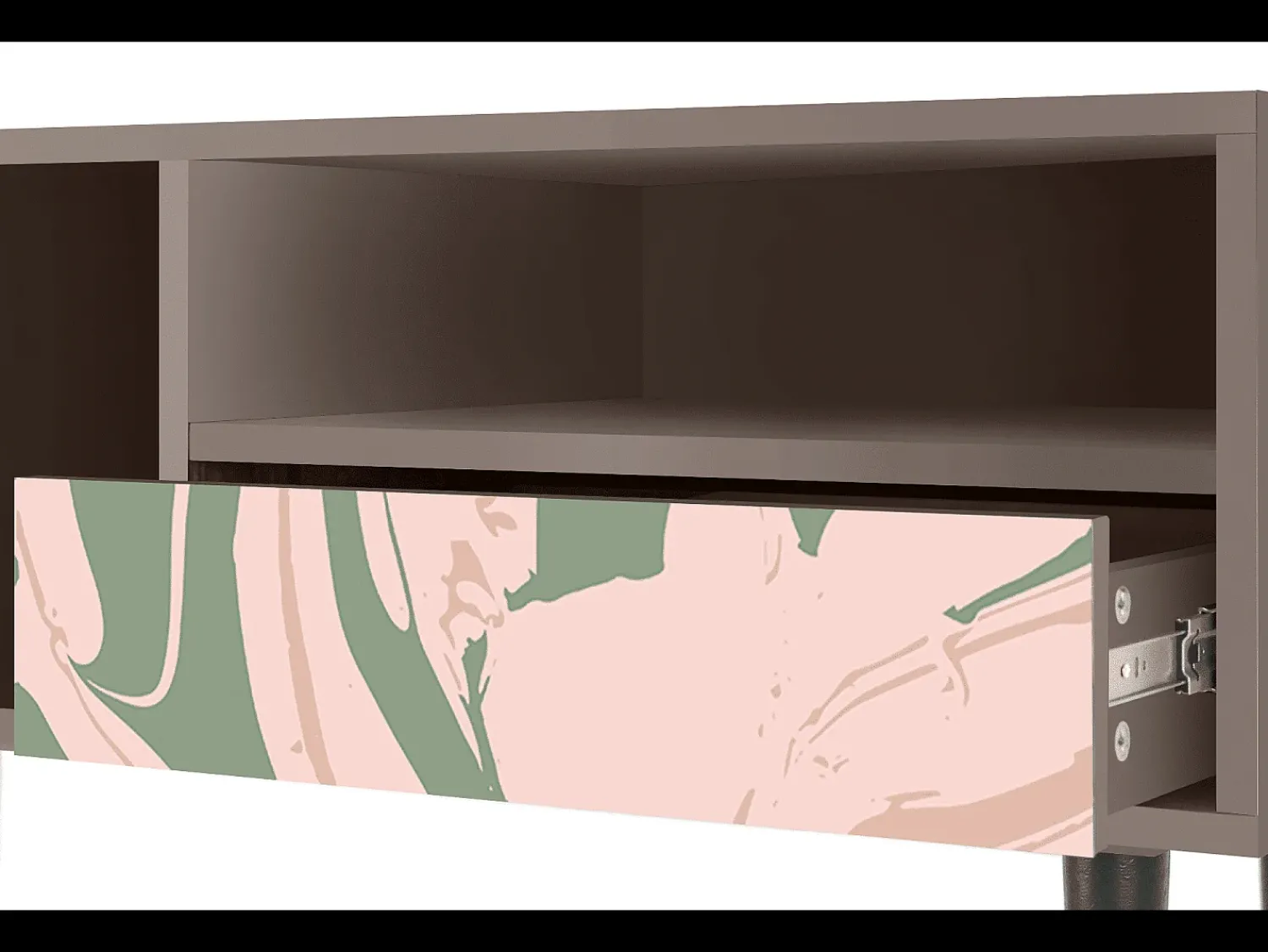 Móvel De Tv| Mueble de TV - 115х59х48 cm - T3 - Aquarelle, Latte Bege