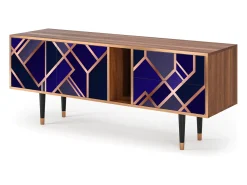 Mueble de TV - 170х69х48 cm - T1 - Aquamarine Getsby, Nogueira^ Móvel De Tv