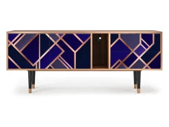 Mueble de TV - 170х69х48 cm - T1 - Aquamarine Getsby, Nogueira^ Móvel De Tv