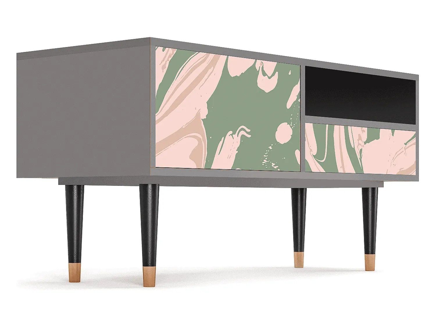 Discount Mueble de TV - 115х59х48 cm - T3 - Aquarelle, Cinza Cinzento