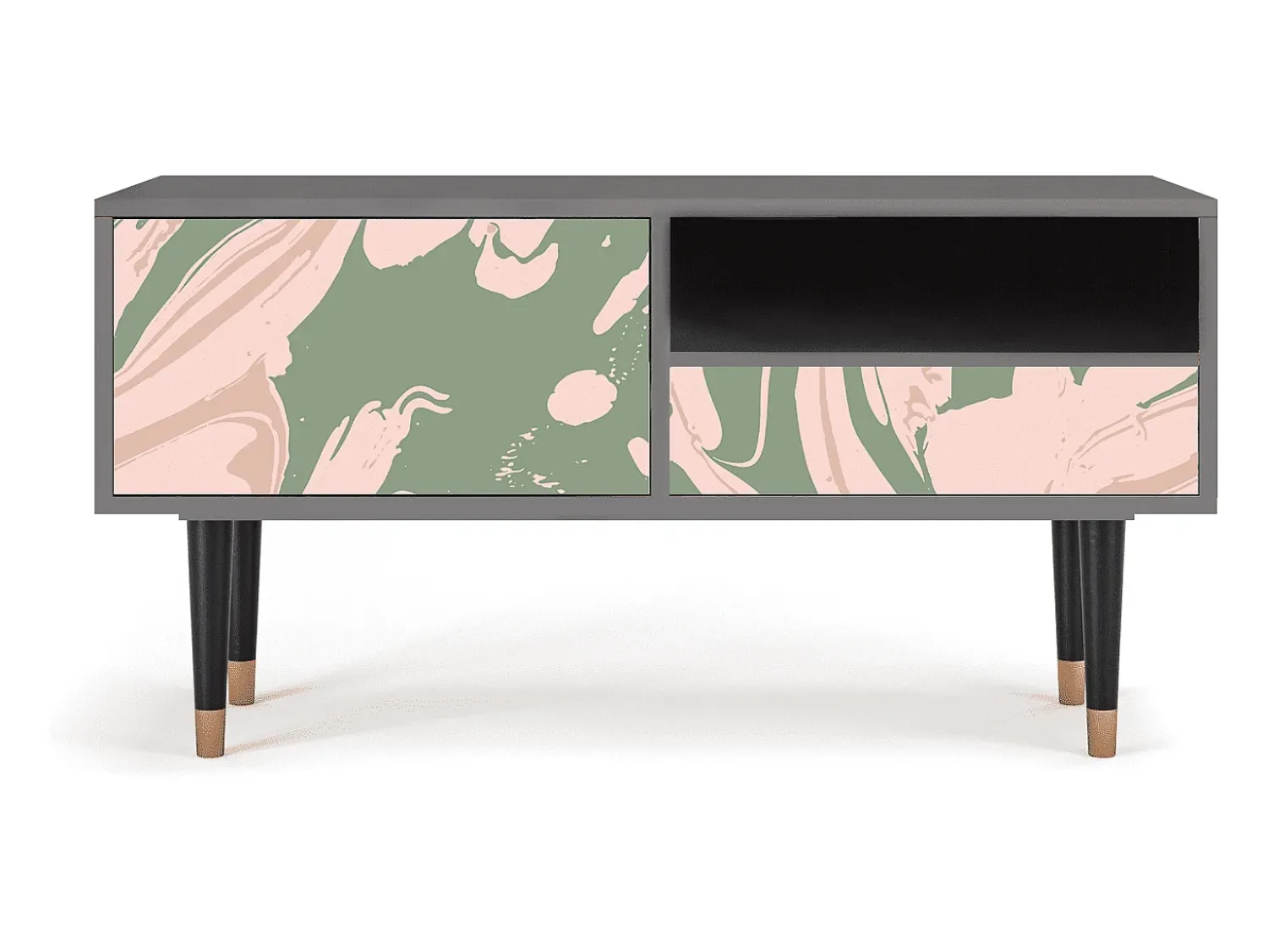 Discount Mueble de TV - 115х59х48 cm - T3 - Aquarelle, Cinza Cinzento