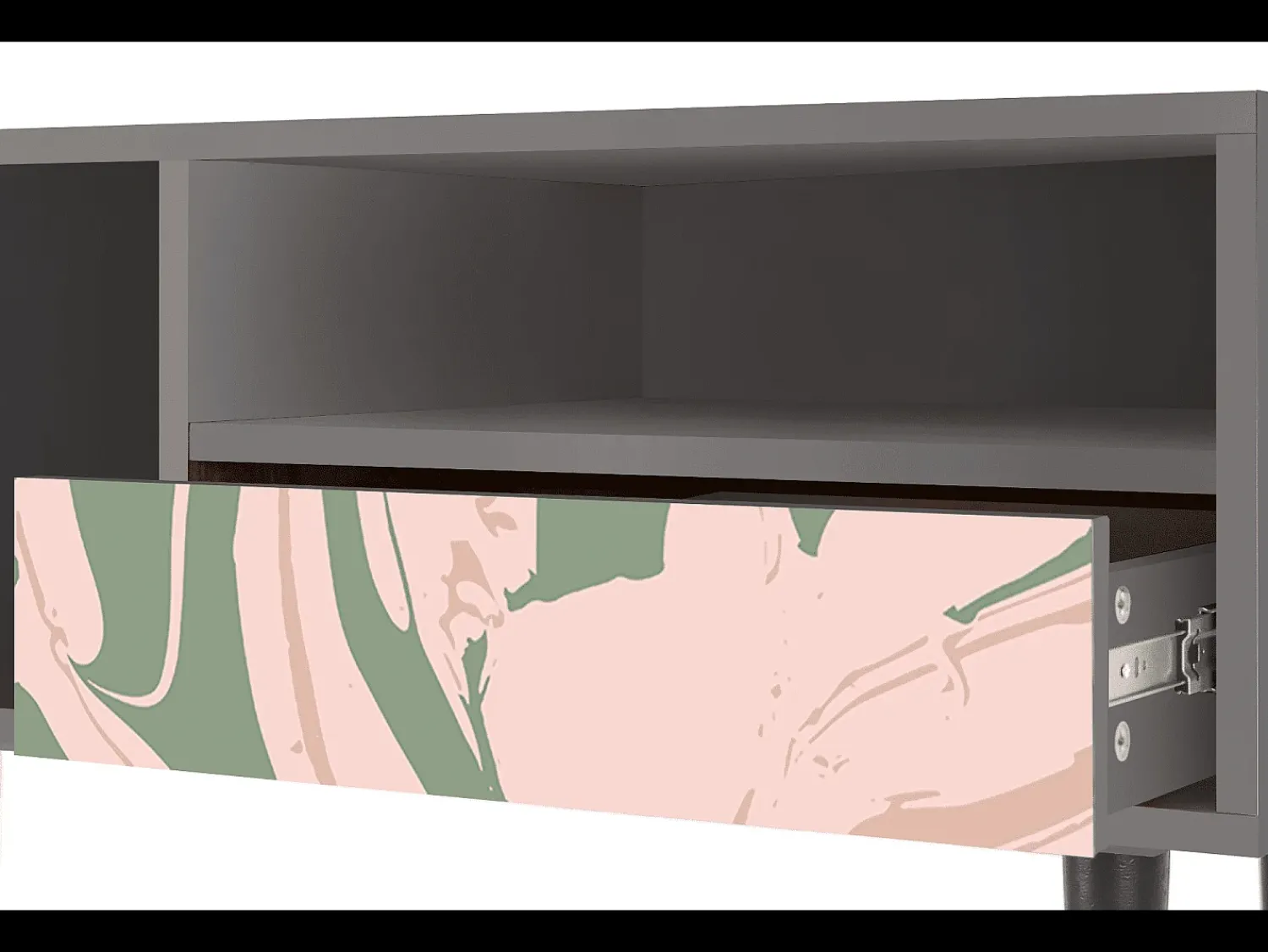 Discount Mueble de TV - 115х59х48 cm - T3 - Aquarelle, Cinza Cinzento