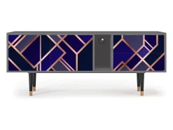Móvel De Tv* Mueble de TV - 170х69х48 cm - T1 - Aquamarine Getsby, Cinza Cinzento