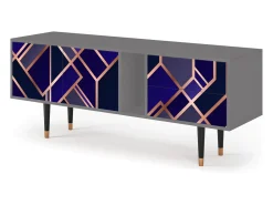 Móvel De Tv* Mueble de TV - 170х69х48 cm - T1 - Aquamarine Getsby, Cinza Cinzento