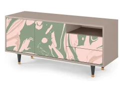 Outlet Mueble de TV - 125х56х41 cm - T7 - Aquarelle, Latte Bege