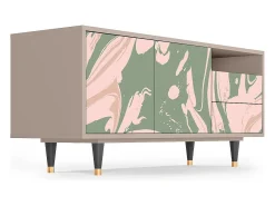 Outlet Mueble de TV - 125х56х41 cm - T7 - Aquarelle, Latte Bege
