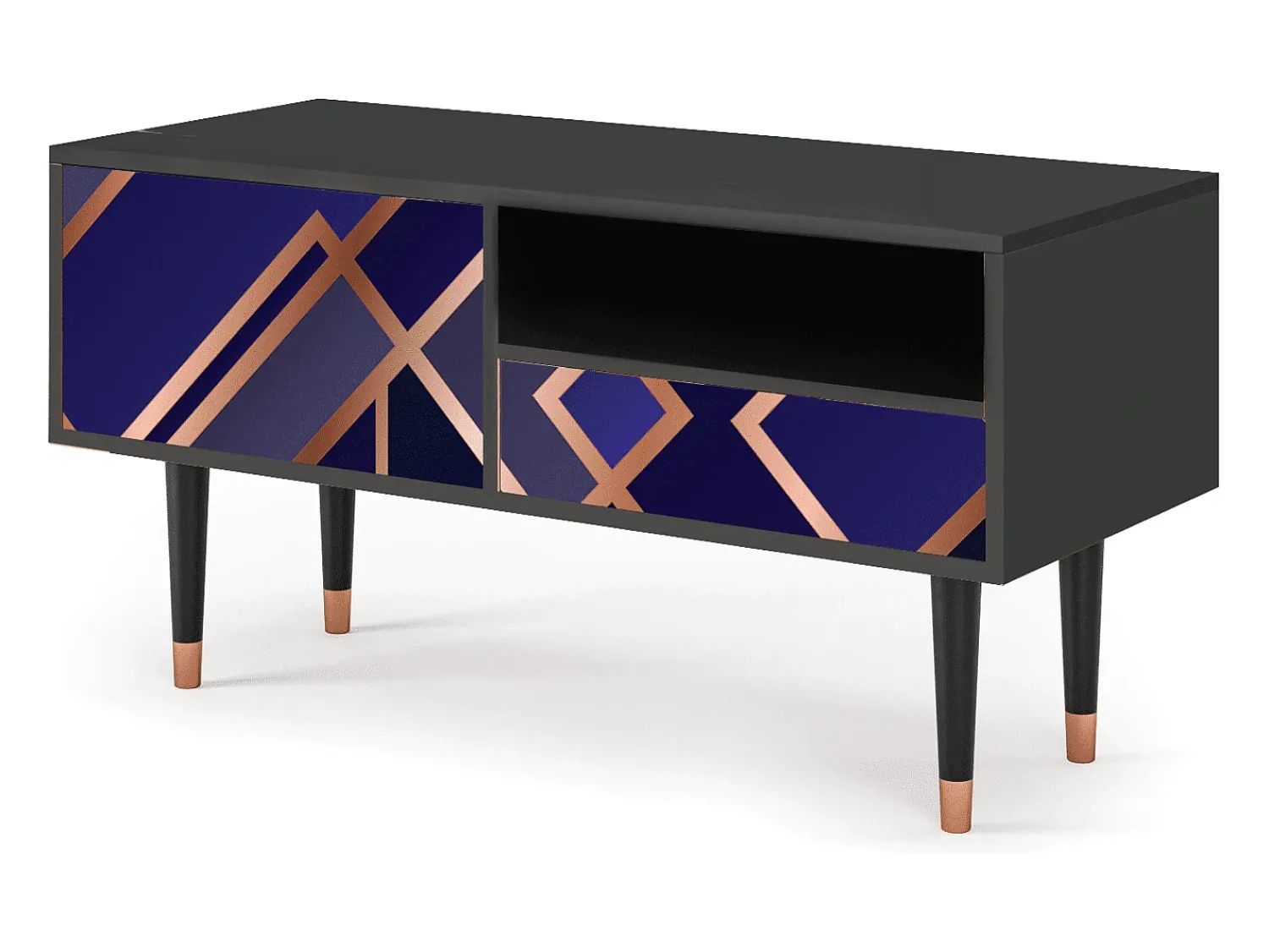 Discount Mueble de TV - 115х59х48 cm - T3 - Aquamarine Getsby, Antracite Cinza antracite