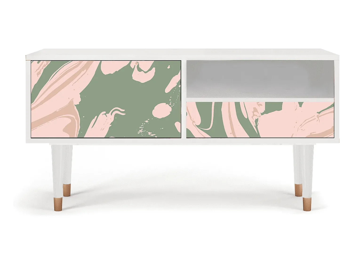 Outlet Mueble de TV - 115х59х48 cm - T3 - Aquarelle, Branco Bege