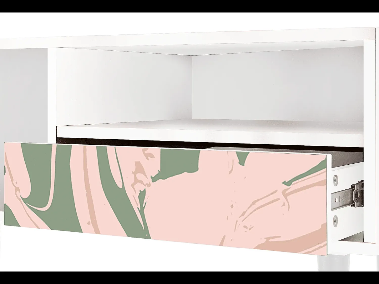 Outlet Mueble de TV - 115х59х48 cm - T3 - Aquarelle, Branco Bege