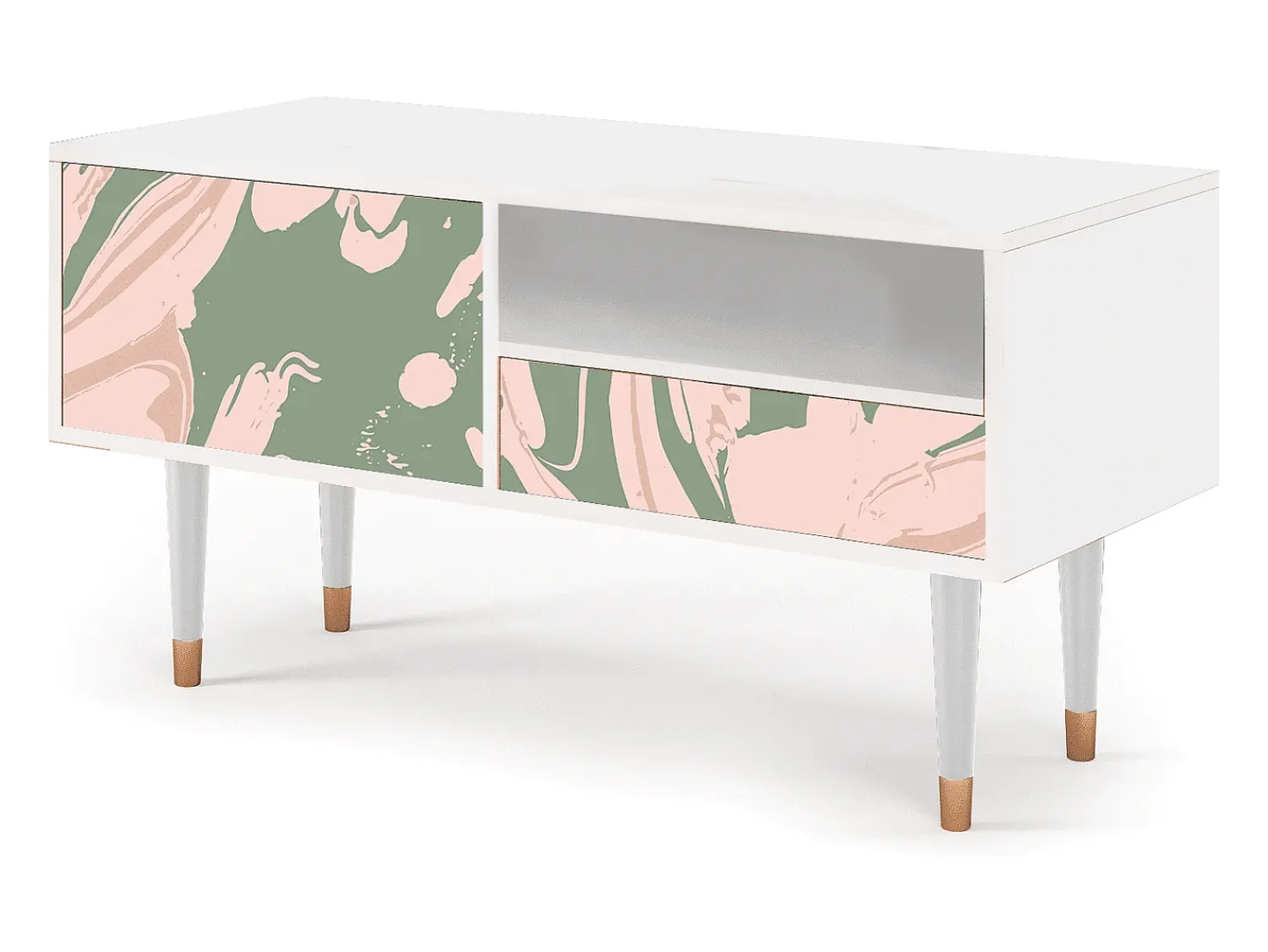 Outlet Mueble de TV - 115х59х48 cm - T3 - Aquarelle, Branco Bege
