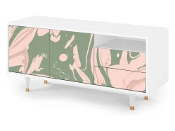 Móvel De Tv| Mueble de TV - 125х56х41 cm - T7 - Aquarelle, Branco Bege