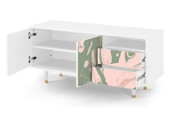 Móvel De Tv| Mueble de TV - 125х56х41 cm - T7 - Aquarelle, Branco Bege