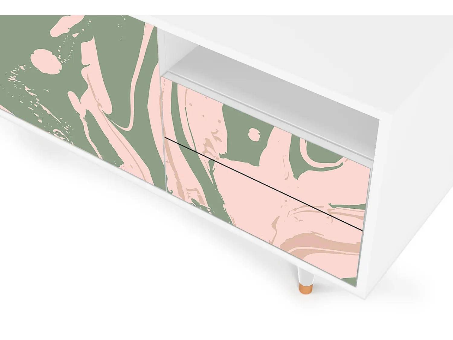 Móvel De Tv| Mueble de TV - 125х56х41 cm - T7 - Aquarelle, Branco Bege