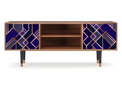 Móvel De Tv* Mueble de TV - 170х69х48 cm - T2 - Aquamarine Getsby, Nogueira Castanho
