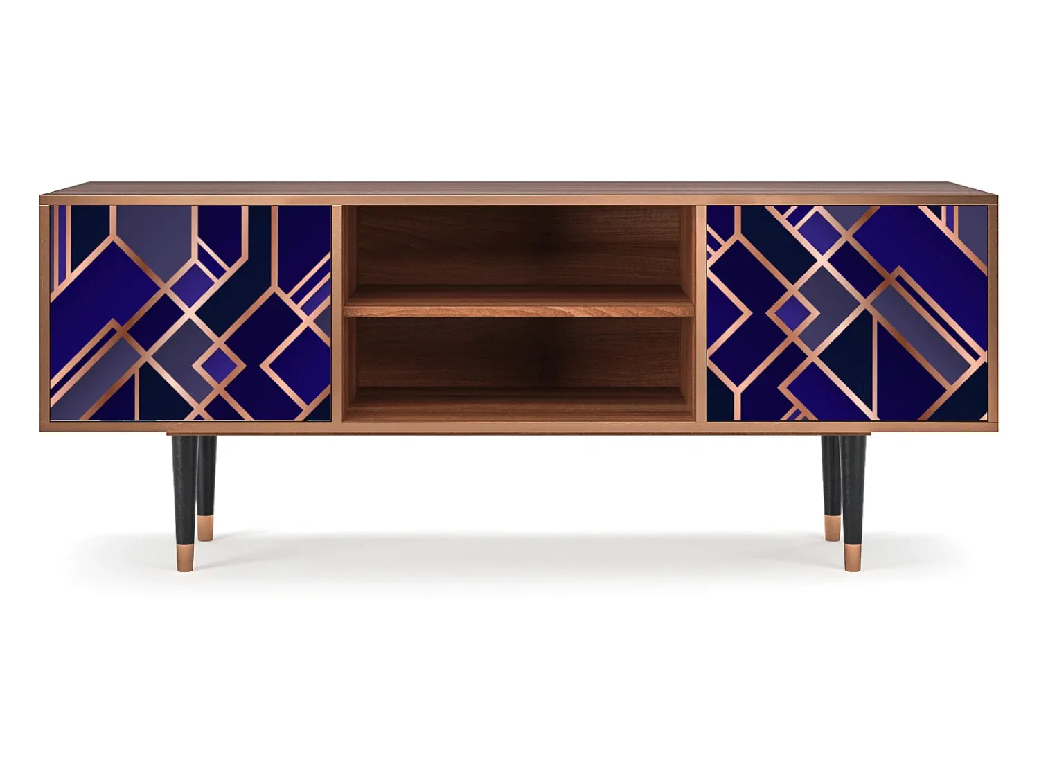 Móvel De Tv* Mueble de TV - 170х69х48 cm - T2 - Aquamarine Getsby, Nogueira Castanho