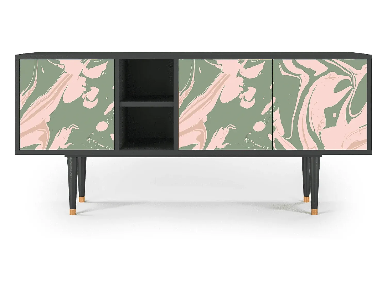 Mueble de TV - 150х69х41 cm - T5 - Aquarelle, Antracite^ Móvel De Tv