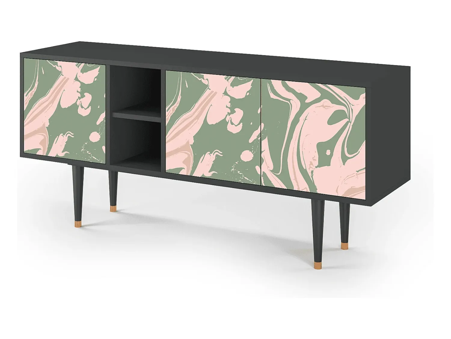 Mueble de TV - 150х69х41 cm - T5 - Aquarelle, Antracite^ Móvel De Tv