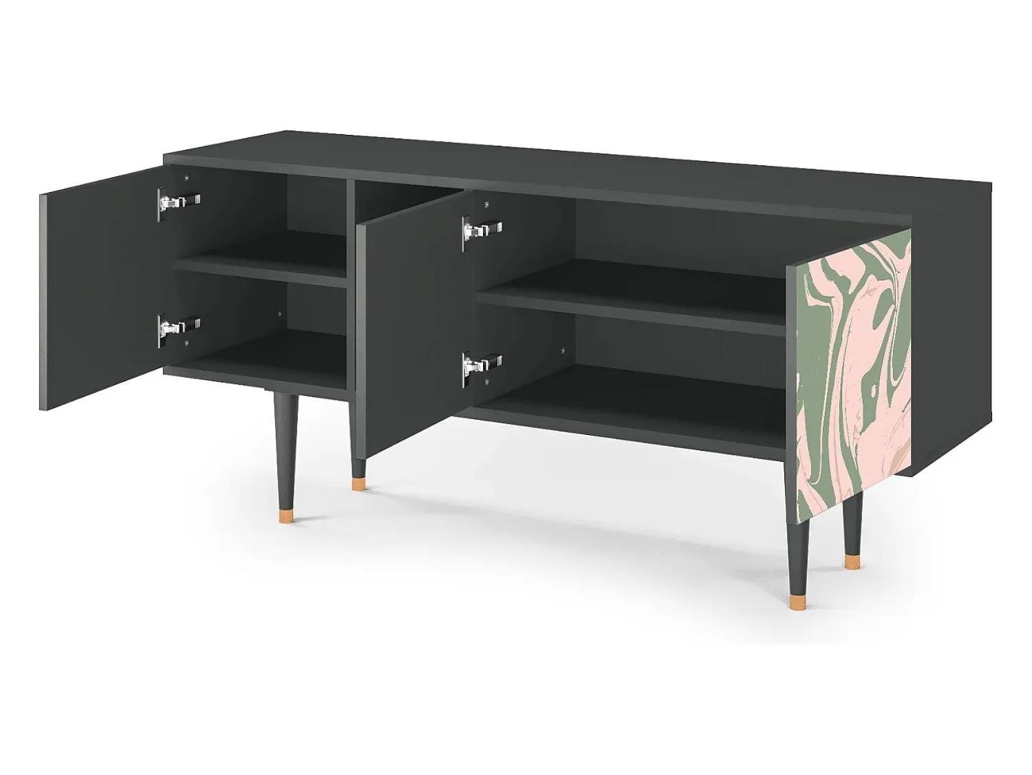 Mueble de TV - 150х69х41 cm - T5 - Aquarelle, Antracite^ Móvel De Tv