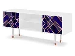 Móvel De Tv| Mueble de TV - 170х69х48 cm - T2 - Aquamarine Getsby, Branco Bege
