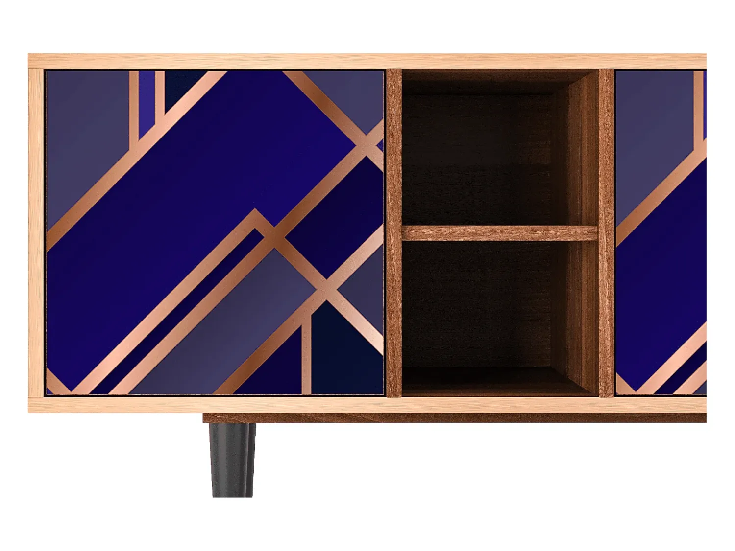 Móvel De Tv| Mueble de TV - 150х69х41 cm - T5 - Aquamarine Getsby, Nogueira Castanho