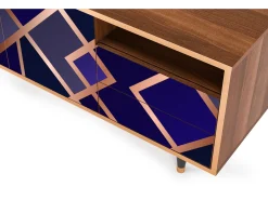 Clearance Mueble de TV - 125х56х41 cm - T7 - Aquamarine Getsby, Nogueira Castanho