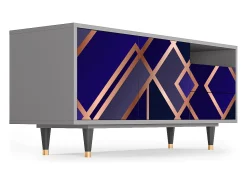 Discount Mueble de TV - 125х56х41 cm - T7 - Aquamarine Getsby, Cinza Cinzento