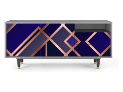 Discount Mueble de TV - 125х56х41 cm - T7 - Aquamarine Getsby, Cinza Cinzento
