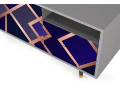 Discount Mueble de TV - 125х56х41 cm - T7 - Aquamarine Getsby, Cinza Cinzento