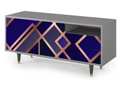 Discount Mueble de TV - 125х56х41 cm - T7 - Aquamarine Getsby, Cinza Cinzento