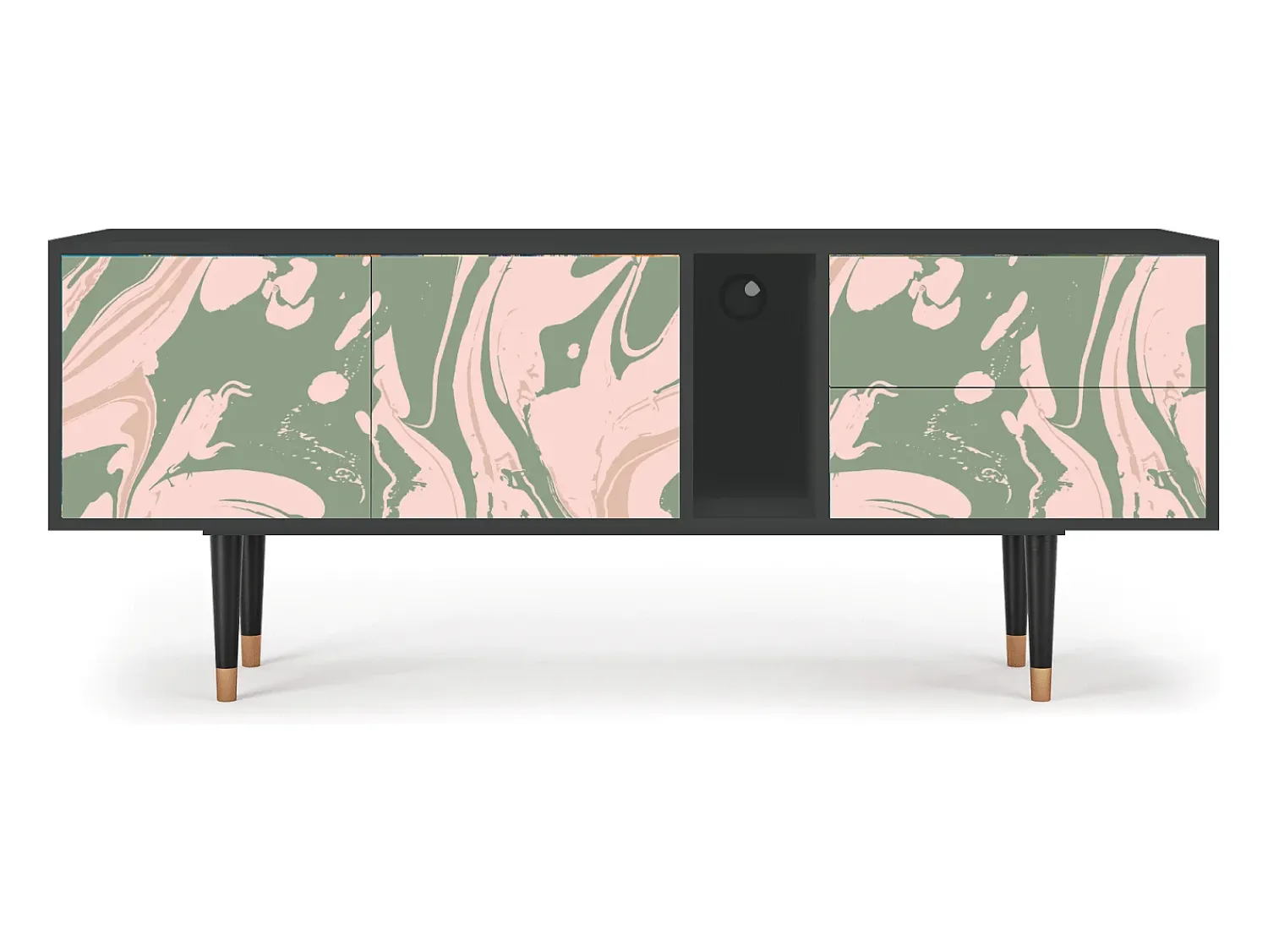 Móvel De Tv* Mueble de TV - 170х69х48 cm - T1 - Aquarelle, Antracite Cinza antracite