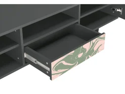 Móvel De Tv| Mueble de TV - 170х59х41 cm - T6 - Aquarelle, Antracite Cinza antracite