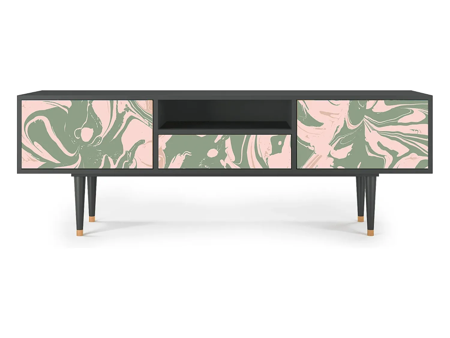 Móvel De Tv| Mueble de TV - 170х59х41 cm - T6 - Aquarelle, Antracite Cinza antracite