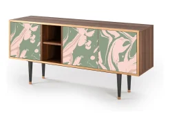 New Mueble de TV - 150х69х41 cm - T5 - Aquarelle, Nogueira Castanho