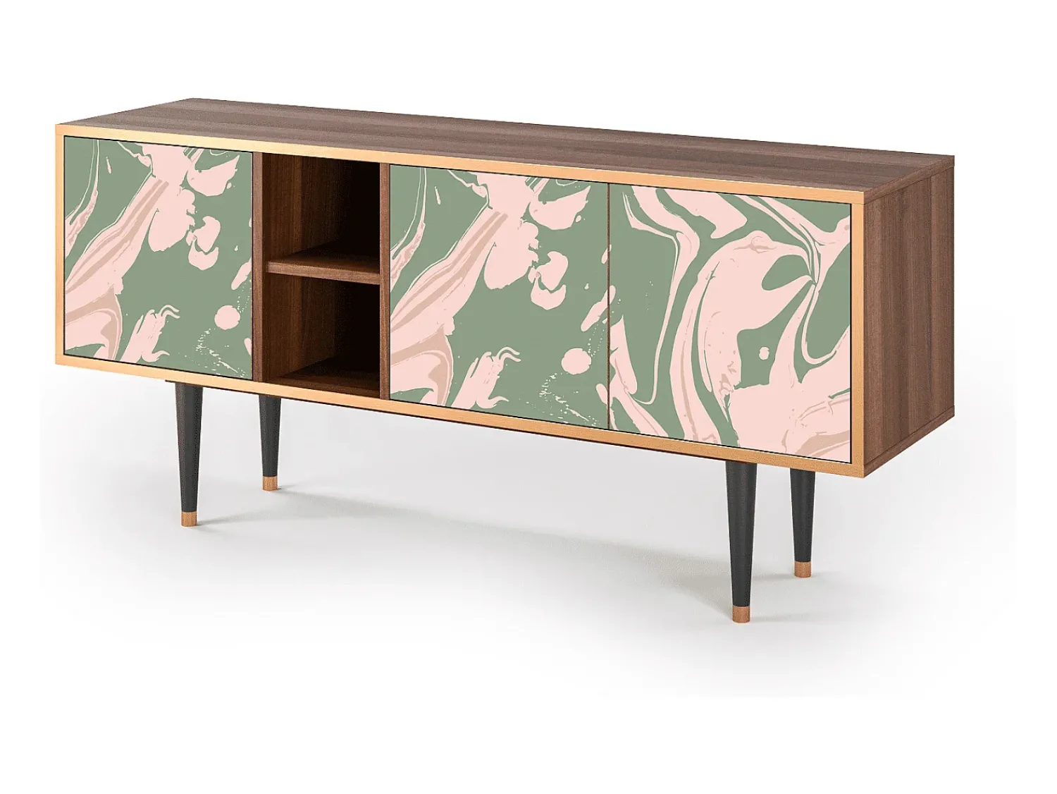 New Mueble de TV - 150х69х41 cm - T5 - Aquarelle, Nogueira Castanho