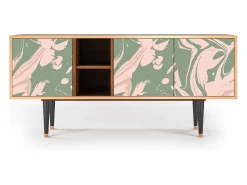 New Mueble de TV - 150х69х41 cm - T5 - Aquarelle, Nogueira Castanho