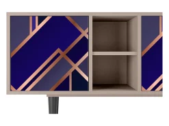 Móvel De Tv* Mueble de TV - 150х69х41 cm - T5 - Aquamarine Getsby, Latte Bege